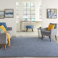 Nourison Positano Indoor-Outdoor Navy Blue 7' X 10' Area Rug, Easy Cleaning, Non Shedding, Bed Room, Living Room, Dining Room, B