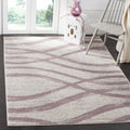 SAFAVIEH Adirondack Collection 8 Square Cream/Purple ADR125L Modern Wave Non-Shedding Area Rug