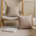 Home Brilliant Euro Shams Pillow Covers 26X26 Lined Linen Decorative Square Pillow Covers Neutral Decorative Pillowcases For Bed