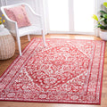 SAFAVIEH Brentwood Collection 5'3'' x 7'6'' Red / Ivory BNT832Q Medallion Distressed Non-Shedding Living Room Bedroom Dining Hom