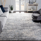 SAFAVIEH Berber Shag Collection Area Rug - 8' Square, Grey Blue & Cream, Modern Abstract Design, Non-Shedding & Easy Care, 1.2-i