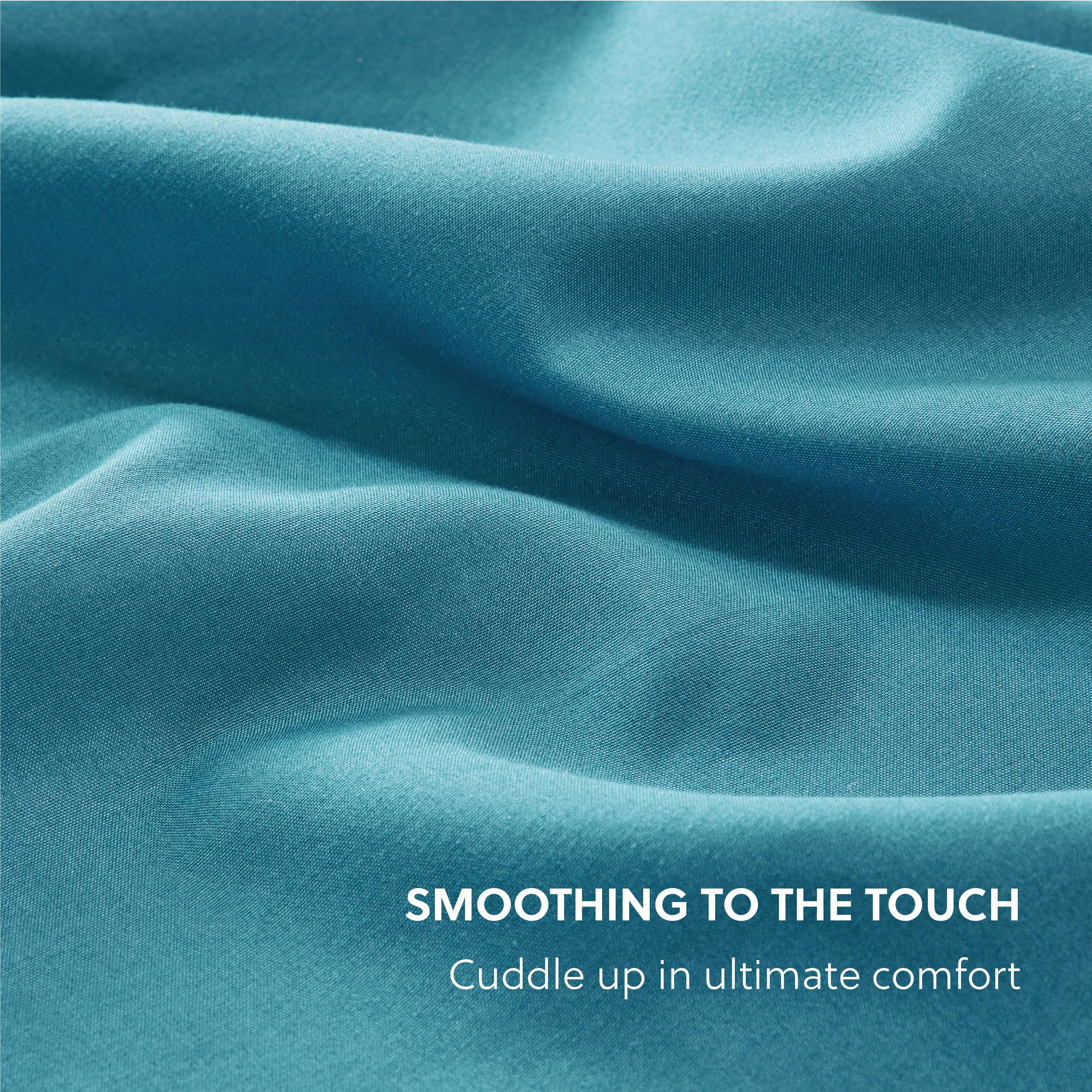 Bedsure Fitted Sheet Queen Size Only - Brushed Microfiber Bed Sheets, Ultra Soft & Breathable, Fade Resistant & Easy Care (Teal, 60X80+16 Inches, 1 Piece)