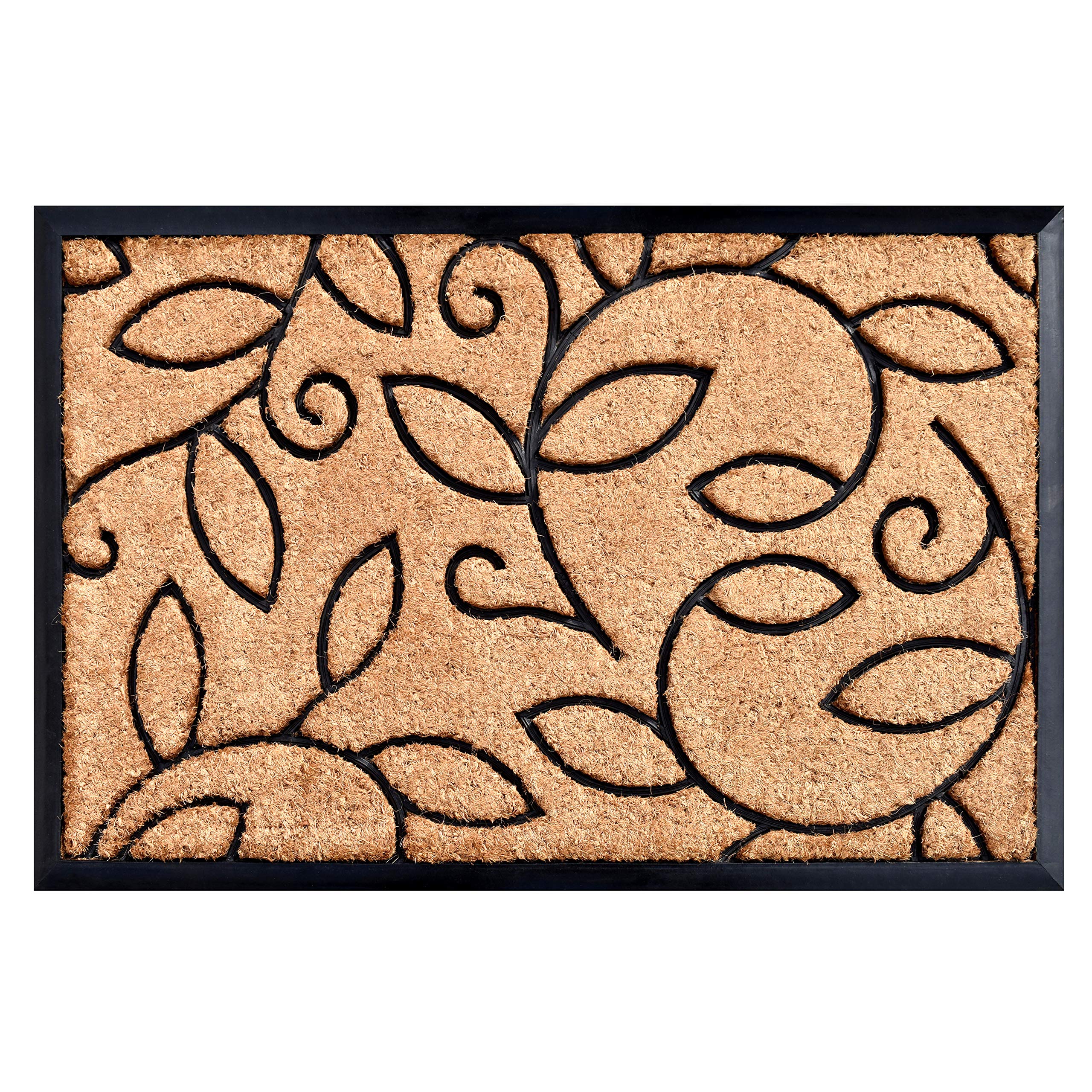 Calloway Mills Az100132436 Vine Leaves Doormat, 24' X 36', Natural/Black