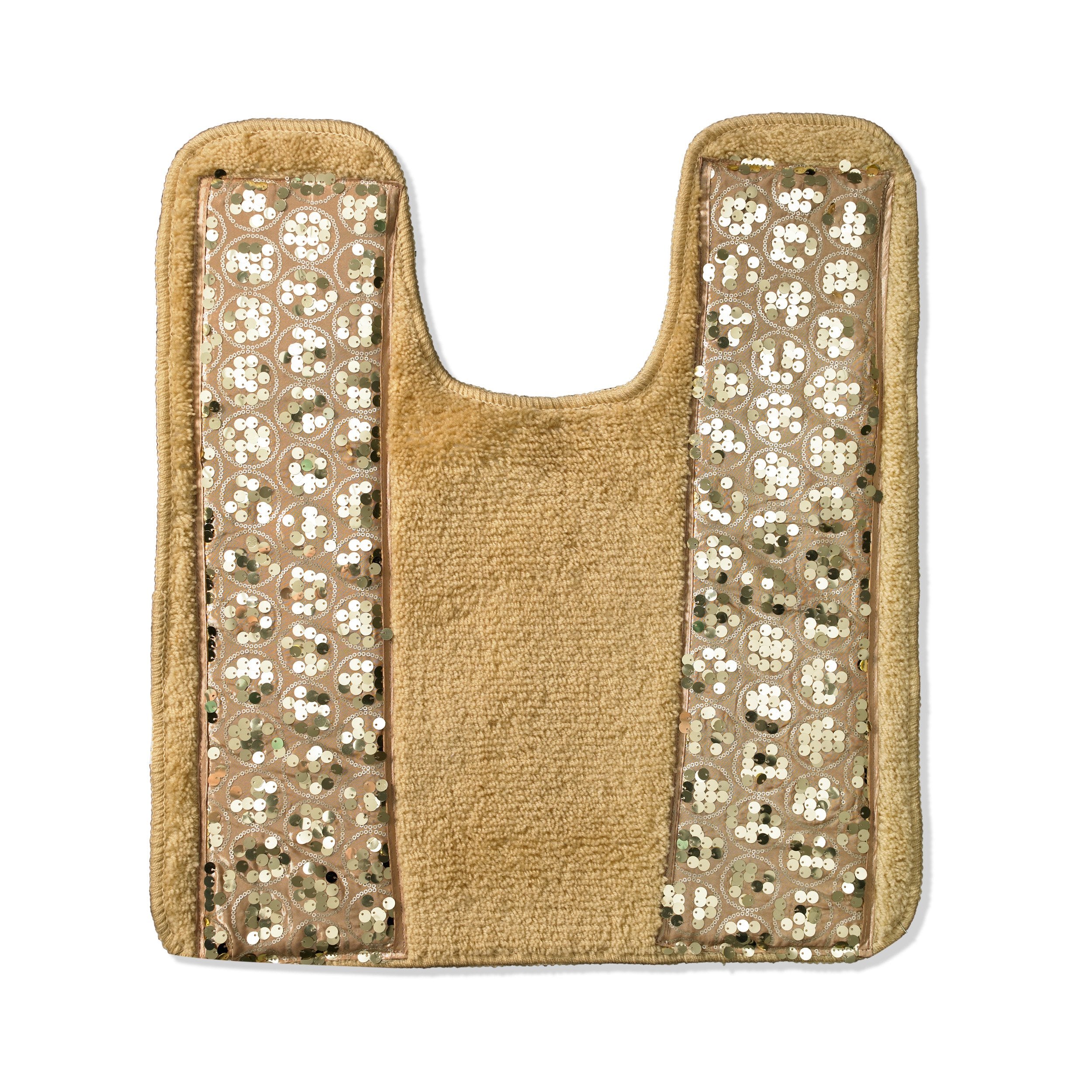 Zahari Home Sinatra Bath Rug Contour Decorative Beautiful Design Size 24'' x 21'', Champagne