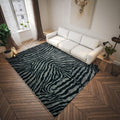 Dalyn Rugs Akina Zebra Animal Print Ak1 Faux Fur Midnight 8' X 8'