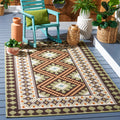 SAFAVIEH Veranda Collection 27 x 5 Chocolate / Terracotta VER099 Boho Indoor/ Outdoor Non-Shedding Easy scrubbing Patio Backy