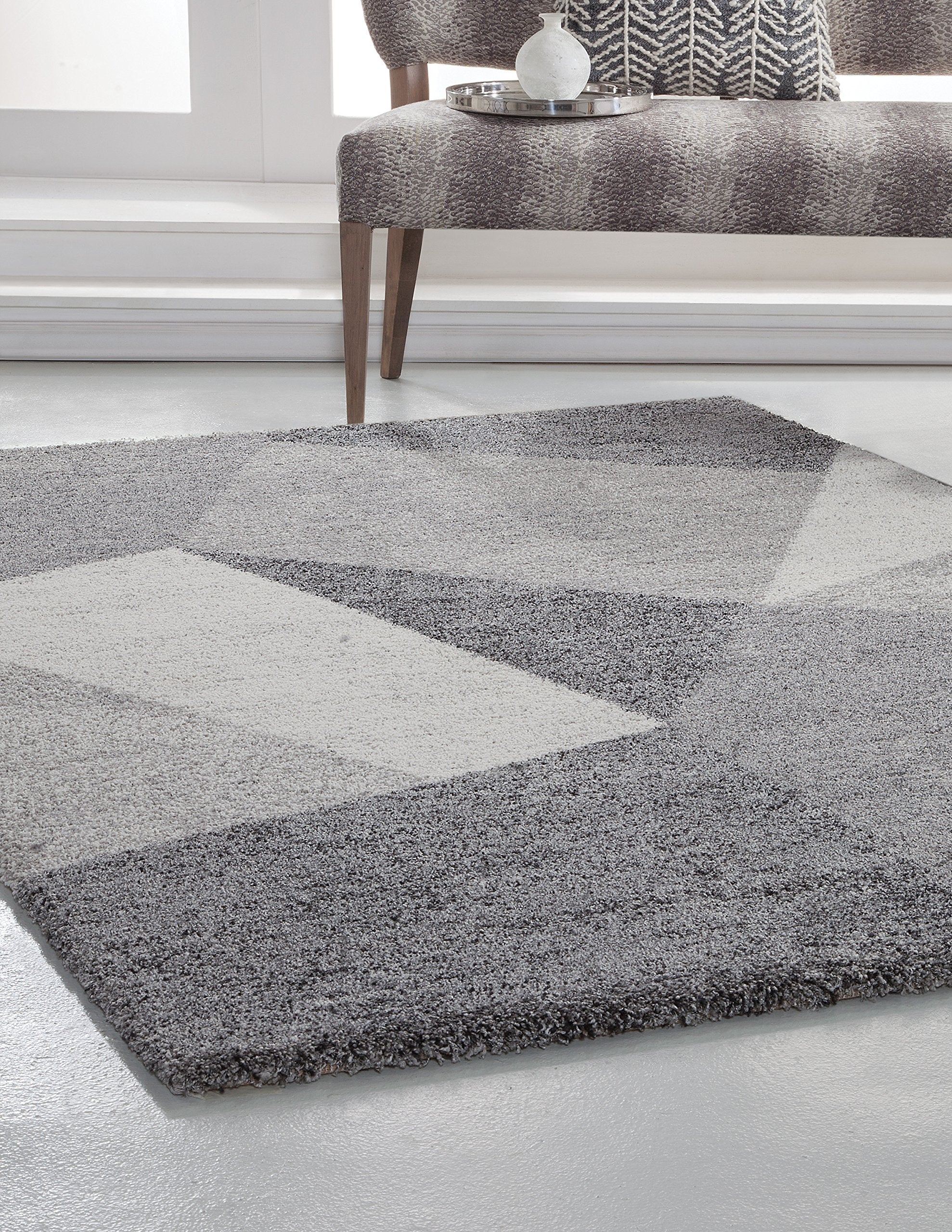 Abacasa Granada Elisa Area Rug, 5' By 8', Charcoal/Grey/Ivory