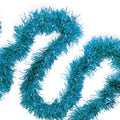 Allgala Turquoise Tinsel Garland, 50 Feet Christmas Metallic Foil Tinsel Garland Decoration for Holiday Tree Walll Rail Home Off