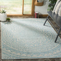 Safavieh Courtyard Collection 9' X 12' Light Grey / Aqua Cy8734 Indoor/ Outdoor Waterproof Easy Cleaning Patio Backyard Mudroom Area Rug