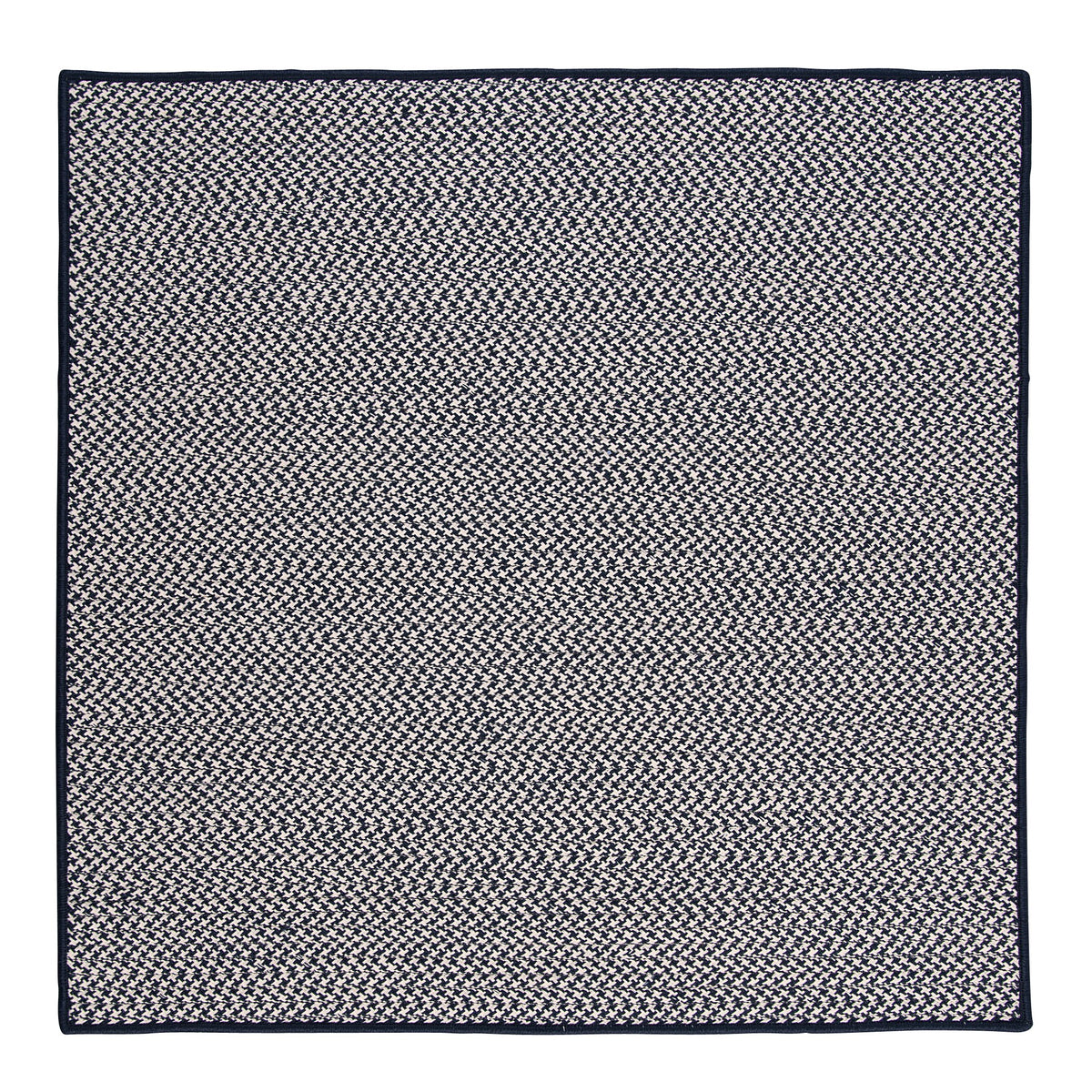 Outdoor Houndstooth Tweed Square Rug, 6-Feet, Navy