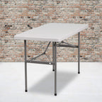 Flash Furniture Kathryn 4-Foot Granite White Plastic Folding Table