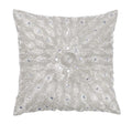Silver Pillow Cover, Silver Throw Pillow Cover, Decorative Silver Pillow Cover, 16X16 Pillow Cover Hand Woven By Skilled Artisan
