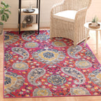 Safavieh Madison Collection Area Rug - 10' X 14', Fuchsia & Gold, Boho Chic Glam Paisley Design, Non-Shedding & Easy Care, Ideal