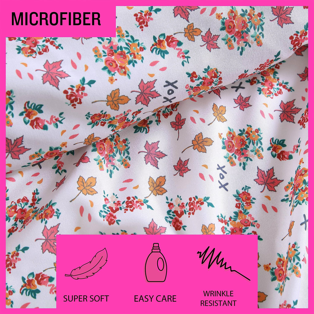 Betsey Johnson - Twin Bed Sheets, Soft & Lightweight Bedding, Fade & Wrinkle Resistant (Fall Foliage Pink, Twin)