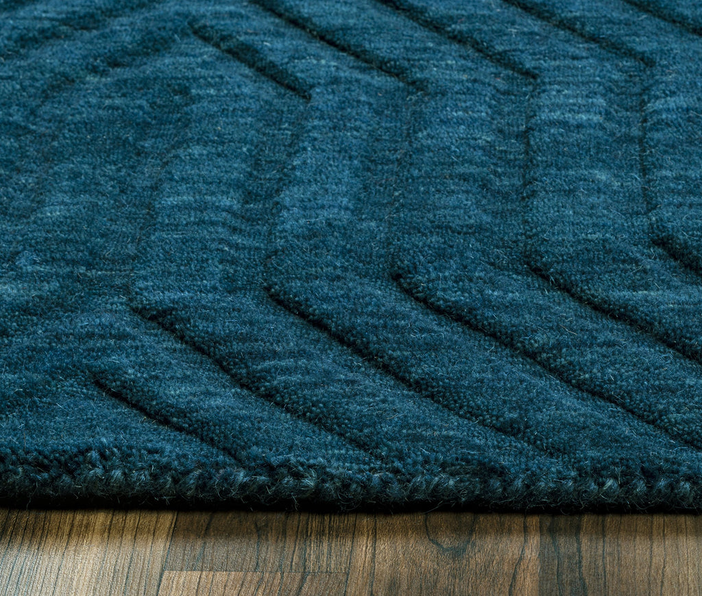 Rizzy Home | Tc8576 | Technique Collection | Wool Area Rug | 2'6" X 8' | Navy Solid
