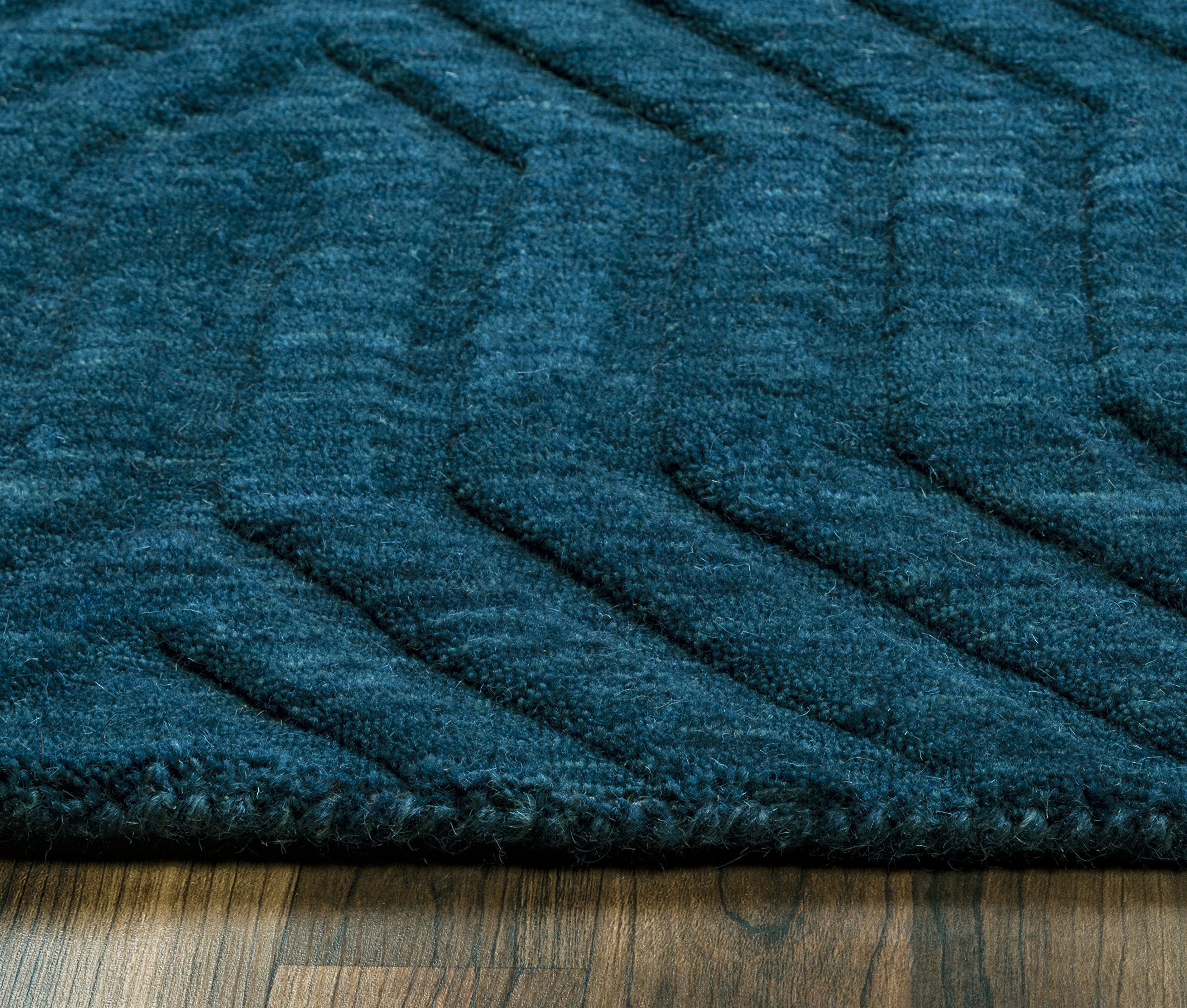 Rizzy Home | Tc8576 | Technique Collection | Wool Area Rug | 2'6" X 8' | Navy Solid