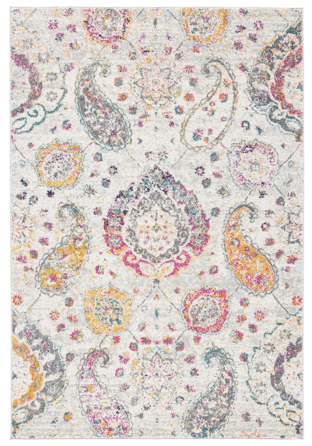 Safavieh Madison Collection 5'1'' X 7'6'' Greygold Mad600F Boho Chic Glam Paisley Non-Shedding Living Room Dining Bedroom Area R