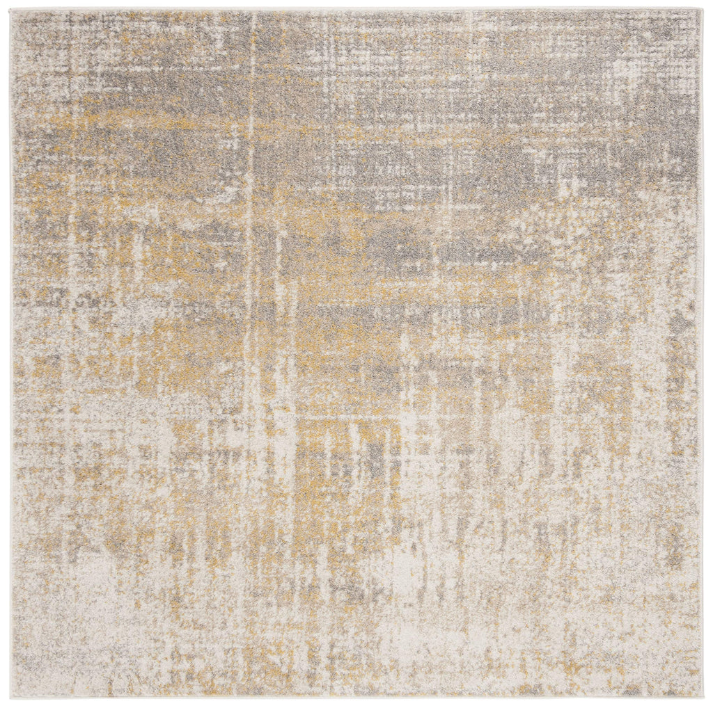 Safavieh Adirondack Collection Area Rug - 10' Square, Creme & Gold, Modern Abstract Design, Non-Shedding & Easy Care, Ideal For