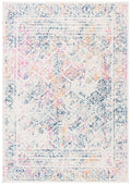 SAFAVIEH Tulum Collection Accent Rug - 2 x 5, Ivory & Dark Blue, Moroccan Boho Distressed Design, Non-Shedding & Easy Care, Id