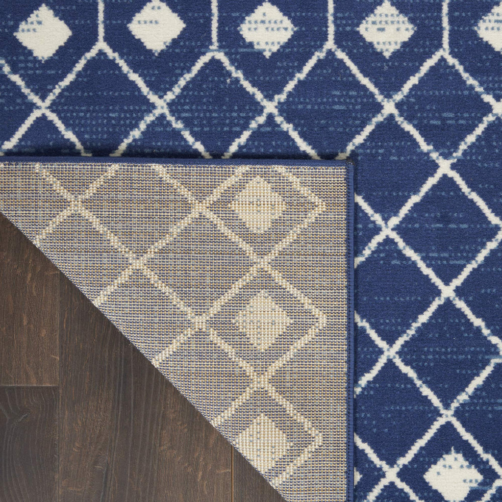Nourison Grafix Moroccan Navy 6' X 9' Area Rug, Easy Cleaning, Non Shedding, Bed Room, Living Room, Dining Room, Kitchen (6X9)