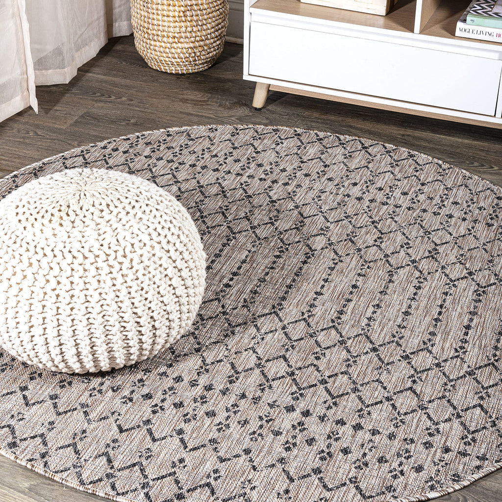 Jonathan Y Smb108D-5R Ourika Moroccan Geometric Textured Weave Indoor Outdoor Area Rug, Bohemian, Rustic, Scandinavian Easy Clea