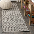 JONATHAN Y SMB108E-214 Ourika Moroccan Geometric Textured Weave Indoor/Outdoor Runner Rug, Bohemian, Scandinavian for Bedroom, K