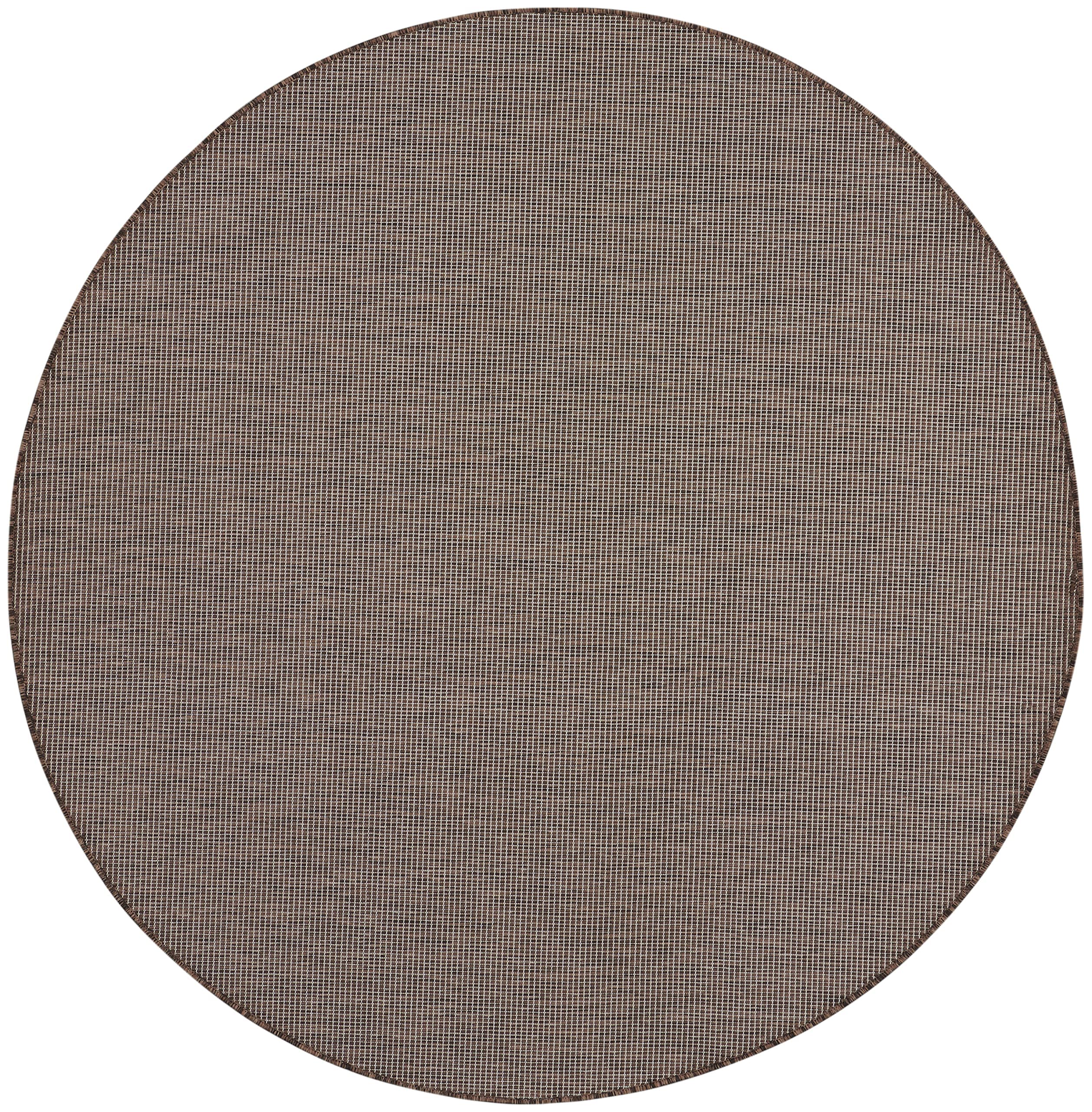 Nourison Positano Indoor/Outdoor Natural 8' X Round Area Rug, Easy Cleaning, Non Shedding, Bed Room, Living Room, Dining Room, B