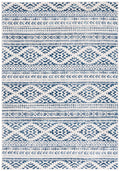 SAFAVIEH Tulum Collection Accent Rug - 2 x 5, Ivory & Navy, Moroccan Boho Tribal Design, Non-Shedding & Easy Care, Ideal for H