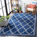 SAFAVIEH Amherst Collection Accent Rug - 3 x 5, Navy & Beige, Trellis Design, Non-Shedding & Easy Care, Ideal for High Traffic