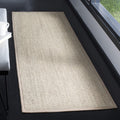 SAFAVIEH Natural Fiber Collection Runner Rug - 26 x 18, Marble & Linen, Border Sisal Design, Easy Care, Ideal for High Traffic