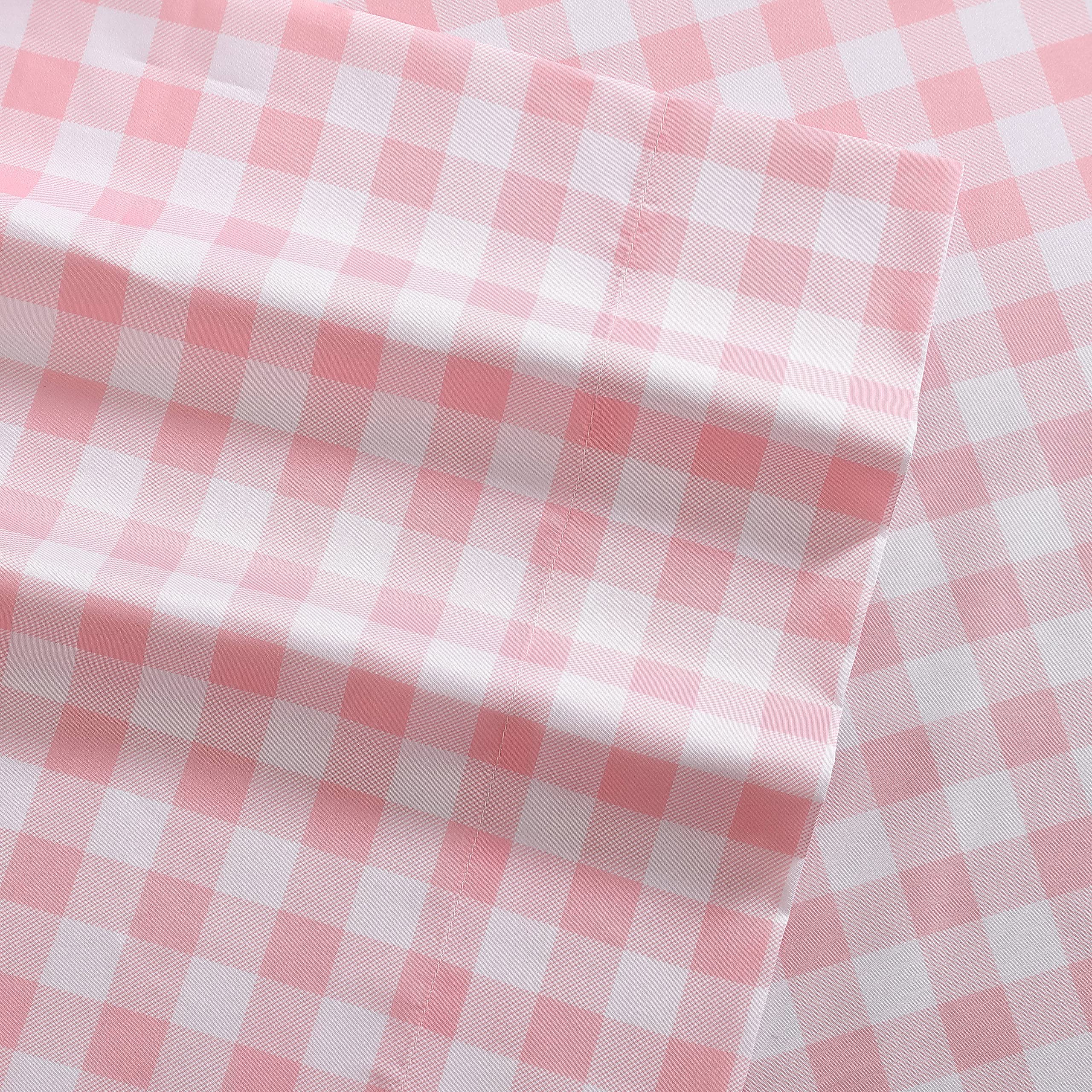 Eddie Bauer Kids - Queen Sheets, Stain Resistant Kids Bedding, Ideal For Toddler Bedding Set (Poppy Plaid Pink, Queen)