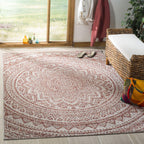 Safavieh Courtyard Collection 2'7' X 5' Light Beige/Terracotta Cy8734 Indoor/ Outdoor Waterproof Easy Cleaning Patio Backyard Mudroom Area Rug