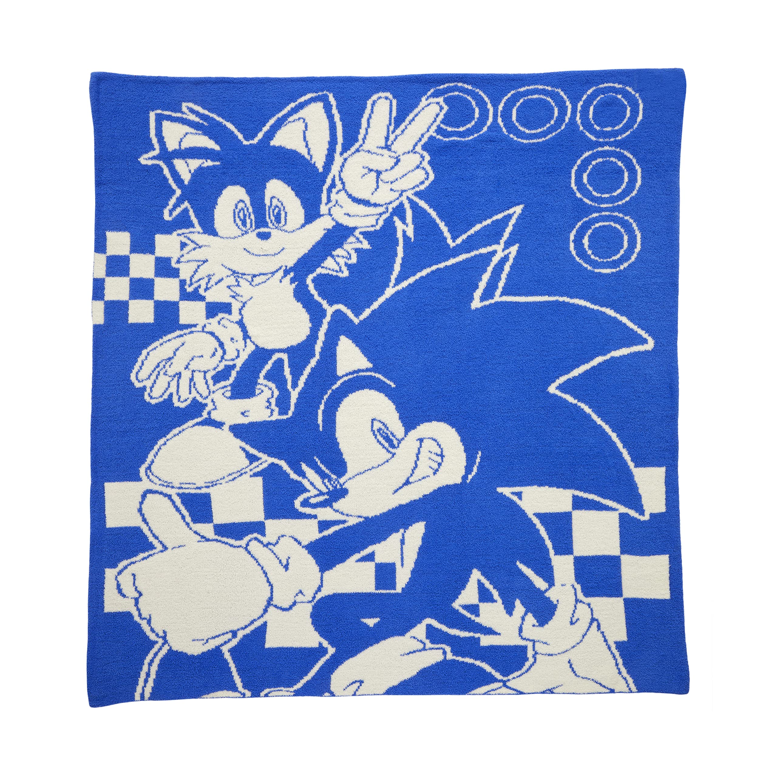 Franco Sonic & Tails Anime Super Soft Plush Blanket Throw, 50' X 60' (Official Sega Product)