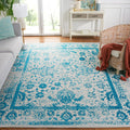 SAFAVIEH Adirondack Collection Area Rug - 4 Square, Ivory & Teal, Oriental Distressed Design, Non-Shedding & Easy Care, Ideal f