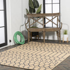 Jonathan Y Smb108H-5 Ourika Moroccan Geometric Textured Weave Indoor Outdoor Area-Rug, Coastal, Traditional, Transitional Easy-C