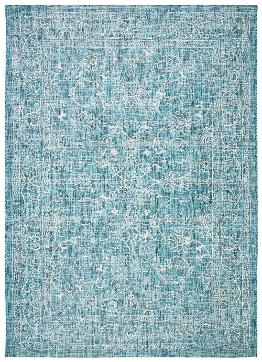 Safavieh Courtyard Collection Area Rug - 9' X 12', Turquoise, Non-Shedding & Easy Care, Indoor/Outdoor & Washable-Ideal For Patio, Backyard, Mudroom (Cy8680-37221)
