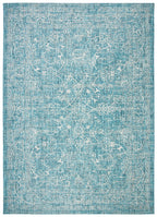 Safavieh Courtyard Collection Area Rug - 9' X 12', Turquoise, Non-Shedding & Easy Care, Indoor/Outdoor & Washable-Ideal For Patio, Backyard, Mudroom (Cy8680-37221)