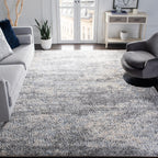 SAFAVIEH Berber Shag Collection Area Rug - 8' x 10', Grey Blue & Cream, Modern Abstract Design, Non-Shedding & Easy Care, 1.2-in
