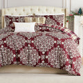 Southshore Fine Living, Inc. 5-Piece Christmas Comforter King Size Set W/Throw Pillow & Shams, Reversible Holiday Bedding 2-Side