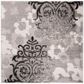 SAFAVIEH Adirondack Collection 9 Square Silver / Ivory ADR114B Floral Glam Damask Distressed Non-Shedding Living Room Bedroom D
