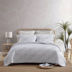Tommy Bahama - King Quilt Set, Reversible Cotton Bedding With Matching Shams, Pre-Washed For Added Softness (Distressed Water Le