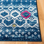Safavieh Amsterdam Collection Accent Rug - 3' X 5', Navy & Turquoise, Moroccan Boho Design, Non-Shedding & Easy Care, Ideal For