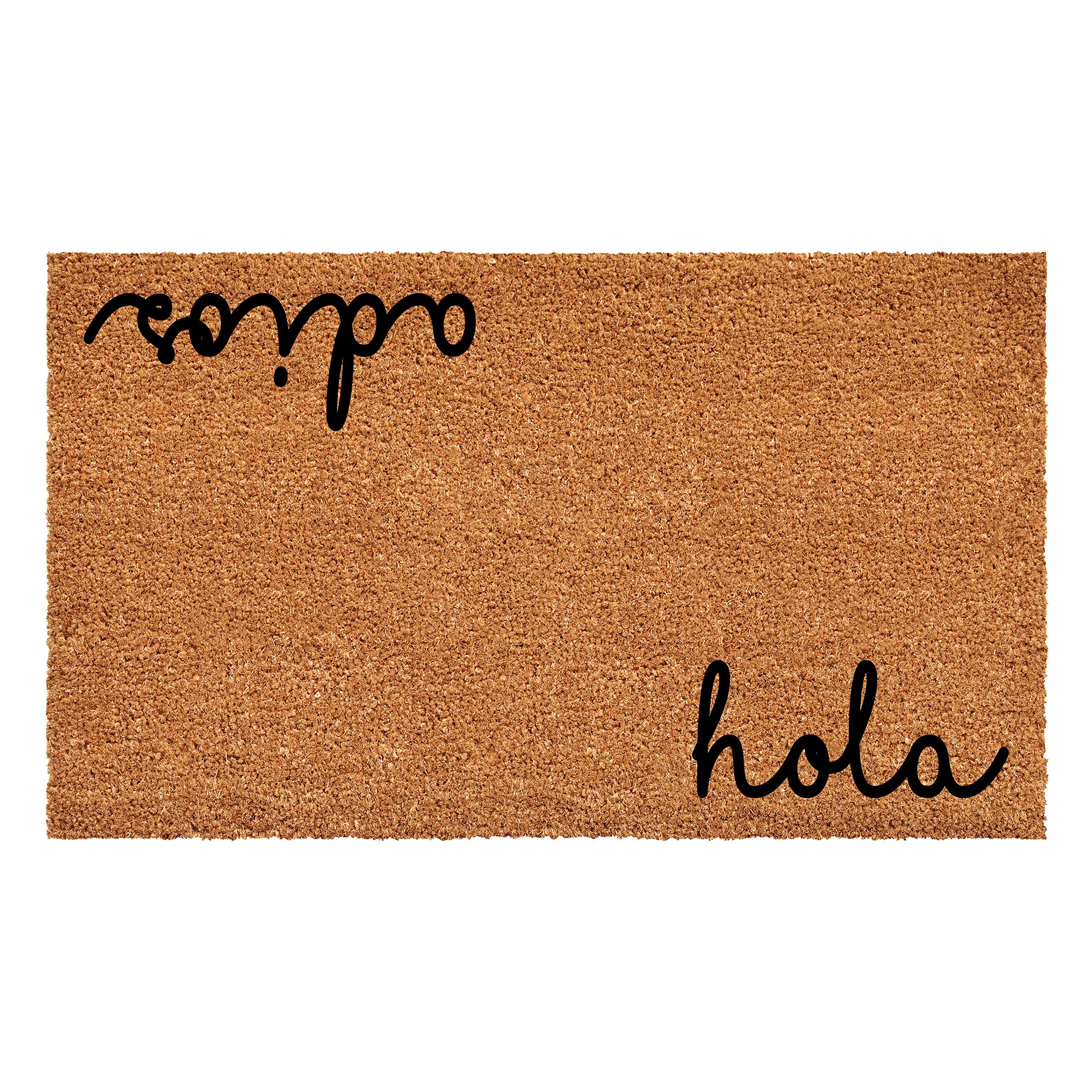Calloway Mills Cursive Hola Adios Doormat (Tan/Black, 17' X 29')