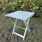 International Caravan Royal Tahiti Acacia 16-inch Round Folding Side Table - Antique White