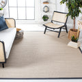SAFAVIEH Natural Fiber Collection X-Large Area Rug - 11 x 15, Marble & Dark Grey, Border Sisal Design, Easy Care, Ideal for Hi