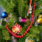 Ornativity Wooden Christmas Garland Decorations - Rustic Wood Beaded Christmas Tree Decorations Garland Bead Strand Xmas Holiday
