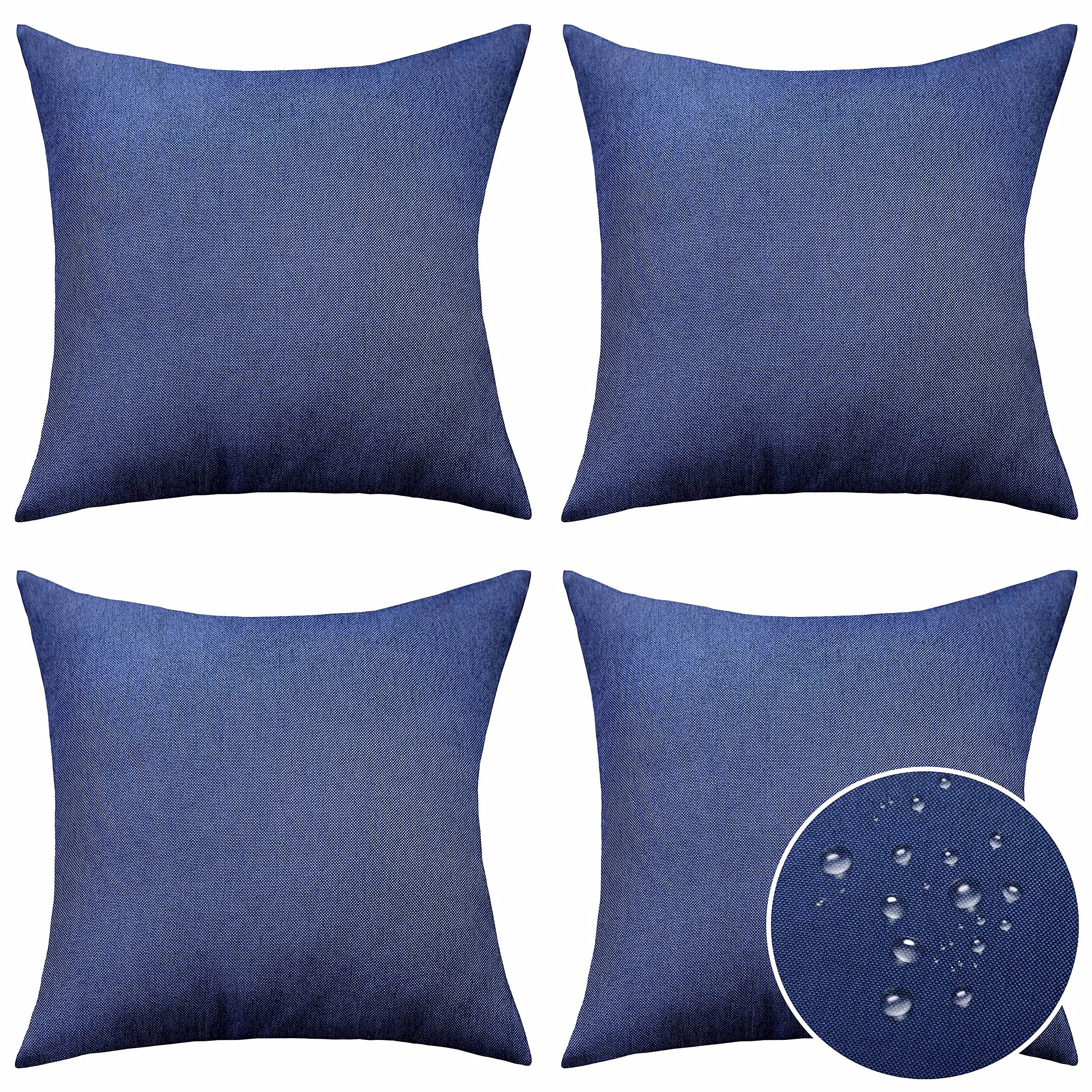 Home Brilliant Outdoor Pillows For Patio Furniture Waterproof Linen Pillow Covers Modern Throw Pillow Covers For Living Room, 4