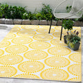 Fab Habitat Outdoor Rug - Waterproof, Fade Resistant, Crease-Free - Premium Recycled Plastic - Floral Medallion - Large Patio, D