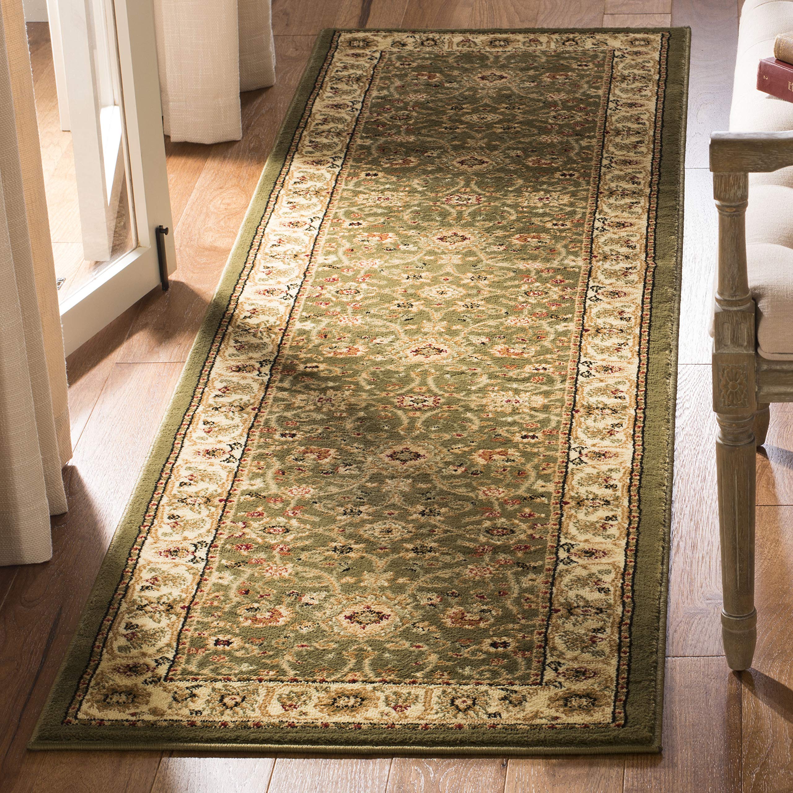 SAFAVIEH Lyndhurst Collection Runner Rug - 23 x 10, Sage & Ivory, Traditional Oriental Design, Non-Shedding & Easy Care, Ideal