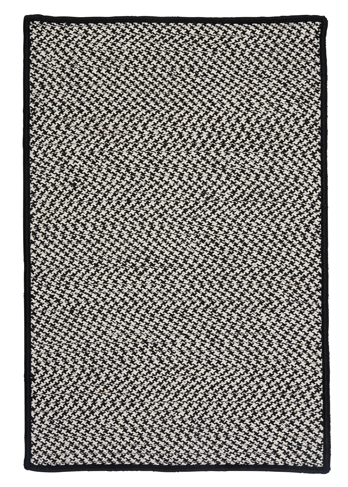 Outdoor Houndstooth Tweed Rug, 10 By 13-Feet, Black